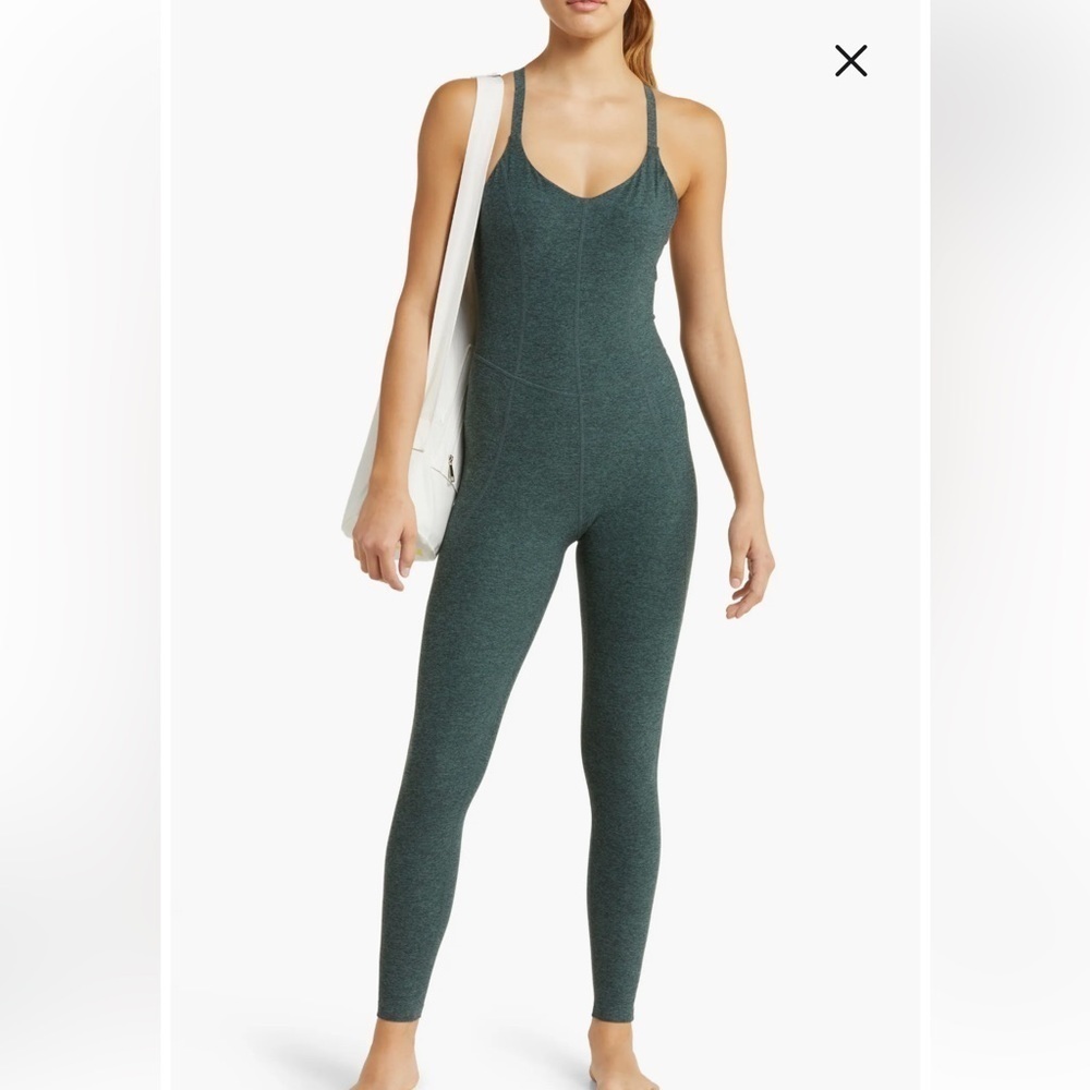 NWT Zella Restore Soft Jumpsuit Green duck marl active wear xs